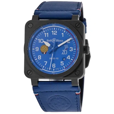 Bell & Ross Br 03-92 Patrouille De France 70th Anniversary Limited Edition 42mm Blue Dial Leather Strap Men's Wa