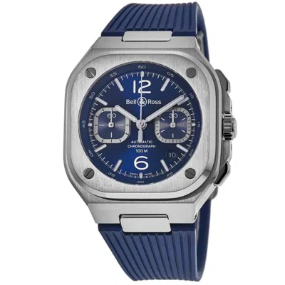 Bell & Ross Br 05 Chronograph 42mm Blue Dial Rubber Strap Men's Watch Br05c-blu-st/srb