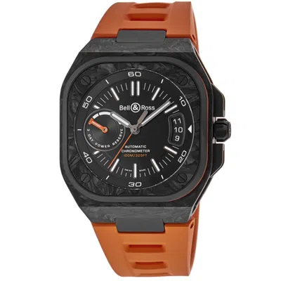 Bell & Ross Br-x5 Carbon Orange Limited Edition 41mm Black Dial Rubber Strap Men's Watch Brx5r-bo-tc/srb