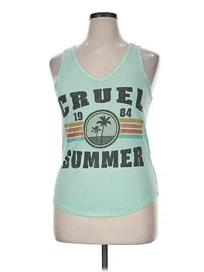 Pre-owned Bella Tank Top Teal Halter Neckline Tops