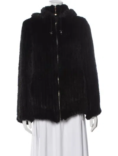 Pre-owned Belle Fare Mink Faux Fur Jacket In Blue