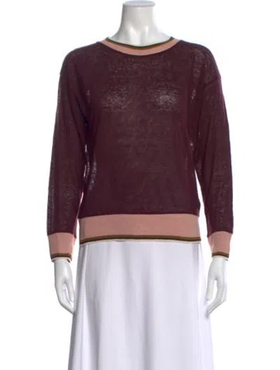 Pre-owned Bellerose Linen Crew Neck Top In Burgundy