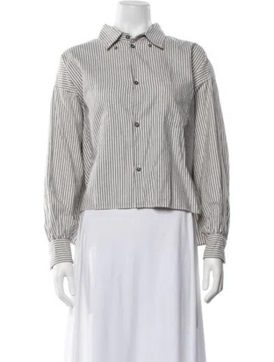 Pre-owned Bellerose Striped Long Sleeve Button-up Top In Multicolor