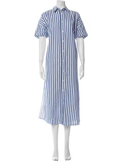 Pre-owned Bellerose Striped Midi Length Dress W/ Tags In Blue