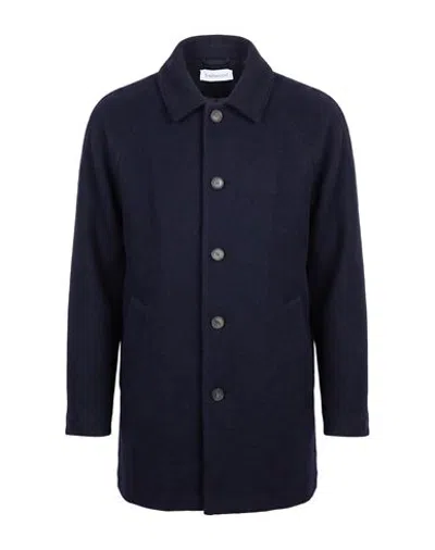 Bellwood Man Coat Midnight Blue Size 36 Polyester, Wool In Multi