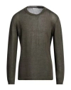 Bellwood Man Sweater Military Green Size 44 Linen