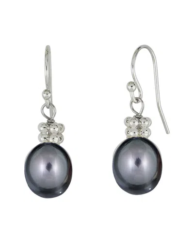Belpearl Silver 8mm Pearl Dangle Earrings In Metallic