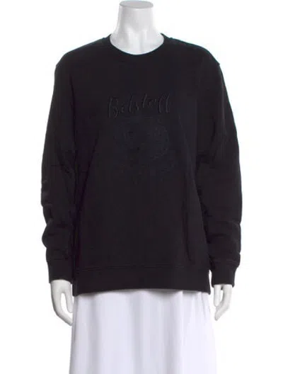 Pre-owned Belstaff Graphic Print Crew Neck Sweater In Black