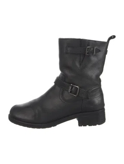 Pre-owned Belstaff Leather Moto Boots In Black