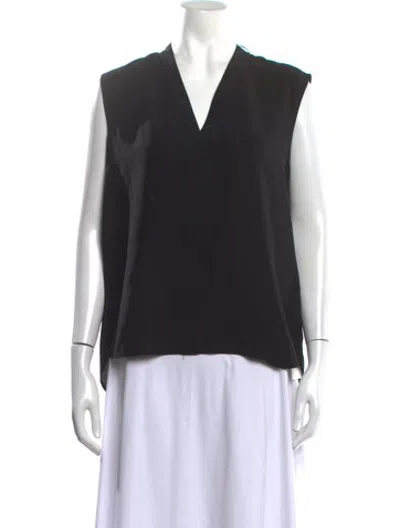 Pre-owned Belstaff V-neck Sleeveless Top In Black