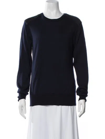 Pre-owned Belstaff Wool Crew Neck Sweater In Blue