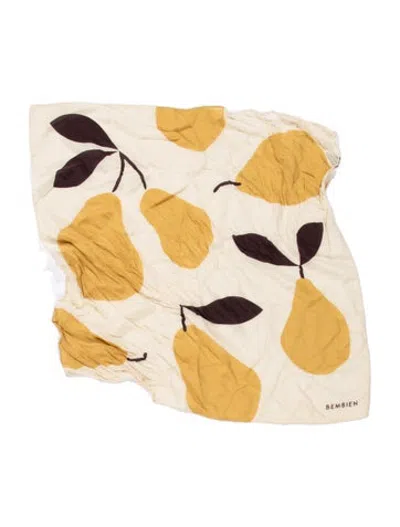 Pre-owned Bembien Silk Colorblock Pattern Scarf In Neutrals