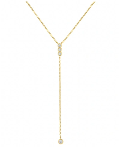 Ben Oni Gold-tone Cubic Zirconia Bezel Lariat Necklace