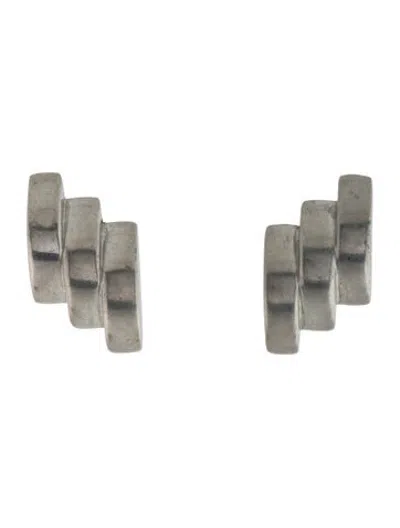 Pre-owned Ben-amun Textured Clip-on Earrings In Multicolor