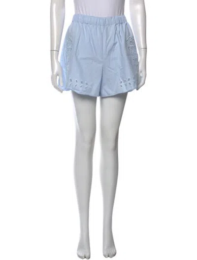 Pre-owned Berenice Lace Pattern Mini Shorts In Blue