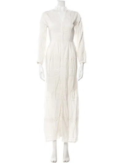 Pre-owned Berenice V-neck Mini Dress In White