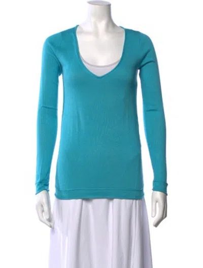 Pre-owned Berenice V-neck Sweater In Blue