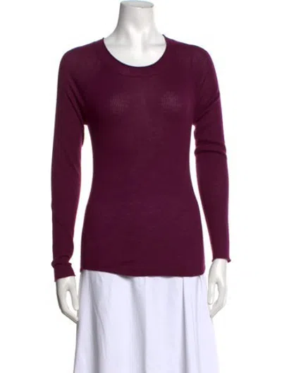 Pre-owned Bergdorf Goodman Cashmere Crew Neck Sweater In Purple