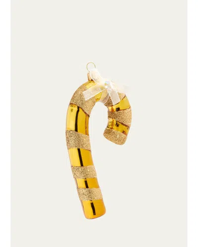Bergdorf Goodman Golden Candy Cane Christmas Ornament