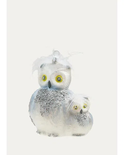 Bergdorf Goodman Owl Christmas Ornament In Silver