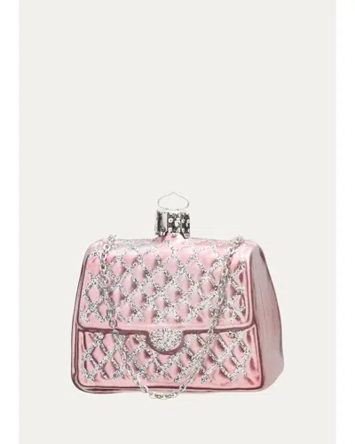 Bergdorf Goodman Quilted Handbag Glass Ornament In Pink
