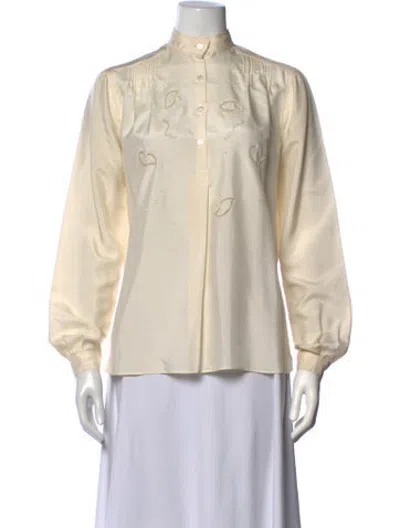 Pre-owned Bergdorf Goodman Vintage Printed Blouse In Neutrals