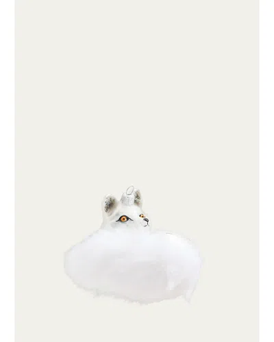 Bergdorf Goodman White Fox Christmas Ornament