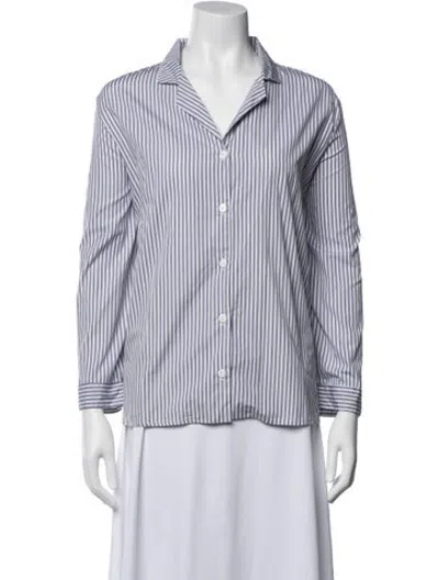 Pre-owned Bergfabel Striped Long Sleeve Button-up Top In Multicolor