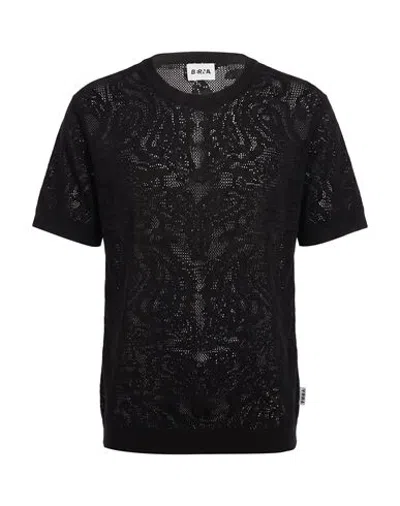 Berna Man Sweater Black Size L Cotton, Acrylic In Multi