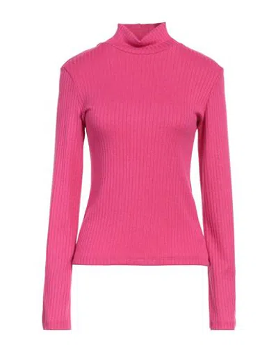 Berna Woman Turtleneck Fuchsia Size L Viscose, Polyamide, Polyester In Pink