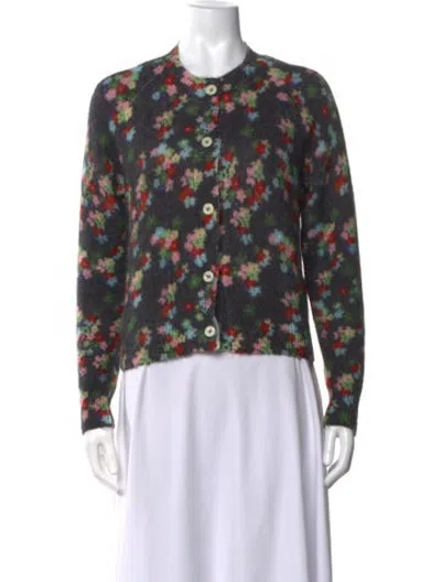 Pre-owned Bernadette Floral Print Crew Neck Sweater In Multicolor