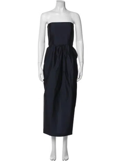 Pre-owned Bernadette Strapless Long Dress In Blue