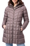 Bernardo Water Resistant Packable Hooded Puffer Coat With Removable Bib Insert In Grey