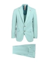 Bernese Milano Man Suit Turquoise Size 38 Polyester, Viscose, Elastane In Blue