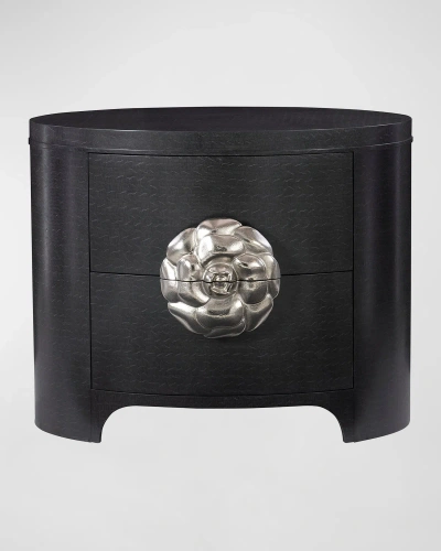 Bernhardt Silhouette Oval 2-drawer Nightstand In Onyx
