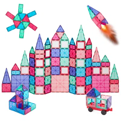 Best Choice Products 110-piece Kids Magnetic Tiles Set, Educational Building Stem Toy W/ Case In Multi