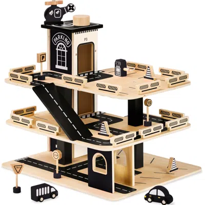 Best Choice Products 3-story Wooden Parking Garage Playset With Car Elevator, Helipad, Gas Station & 11 Pieces In Multi