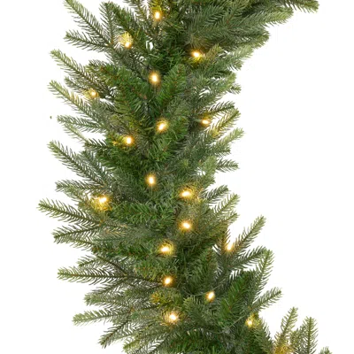 Best Choice Products 9ft Artificial Pre-lit Christmas Garland, Aspen With Warm White Lights, Battery Operated In Green