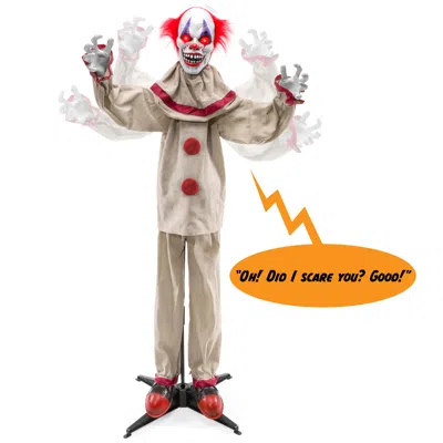 Best Choice Products Scary Harry The Motion Activated Animatronic Killer Clown, Halloween Prop W/ Pre-recorded Lines In Multi