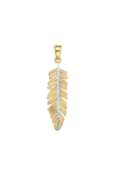 Best Silver 14k Gold Feather Pendant Necklace