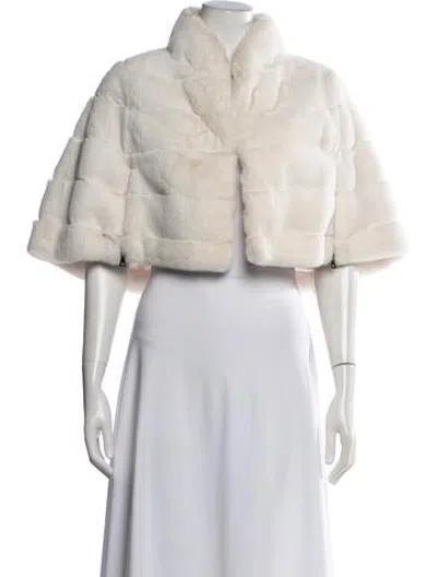 Pre-owned Betsey Johnson Faux Fur Jacket In Neutrals