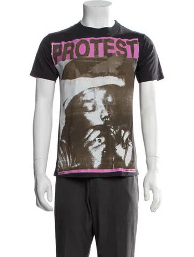 Pre-owned Better With Age Protest Graphic Print T-shirt In Black