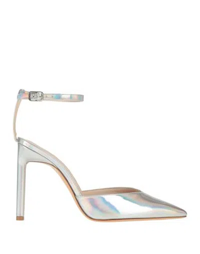 Bettina Vermillon Woman Pumps Silver Size 10 Soft Leather