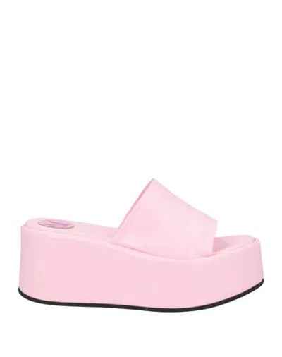 Bettina Vermillon Woman Sandals Pink Size 10 Textile Fibers