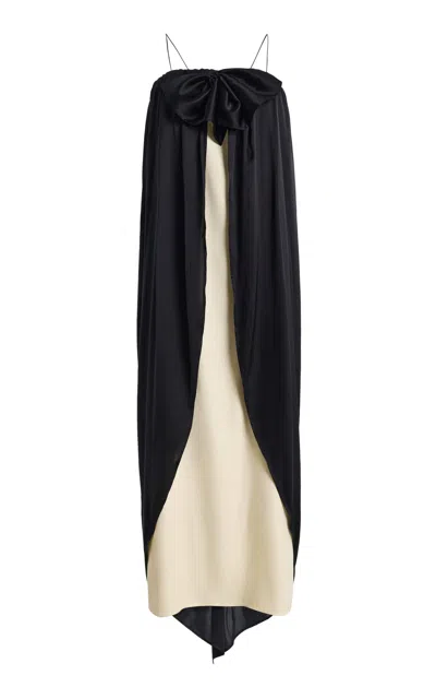 Bevza Exclusive Lada Silk Midi Dress In Black