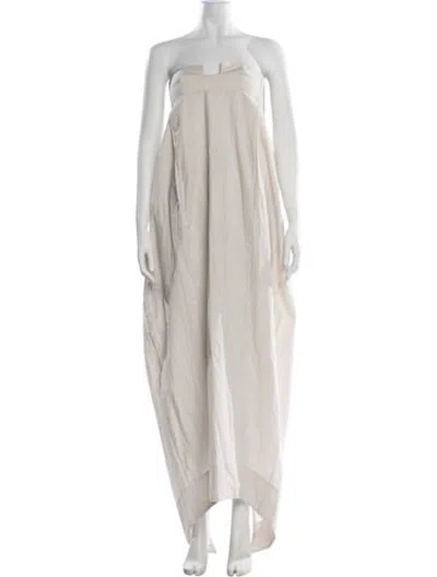 Pre-owned Bevza Strapless Long Dress In Neutrals