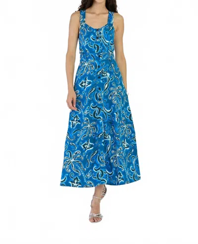 Beyond By Vera Nico Midi Dress In Mermaid Navy In Blue