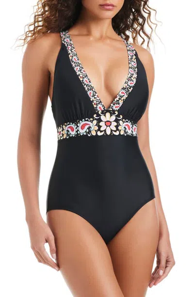 Beyond Control Full Coverage One-piece Swimsuit In Black