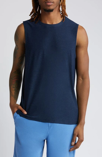 Beyond Yoga Featherweight Freeflo 2.0 Muscle Tank In Nocturnal Navy