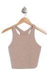 Beyond Yoga Focus Crop Racerback Performance Tank In Chai